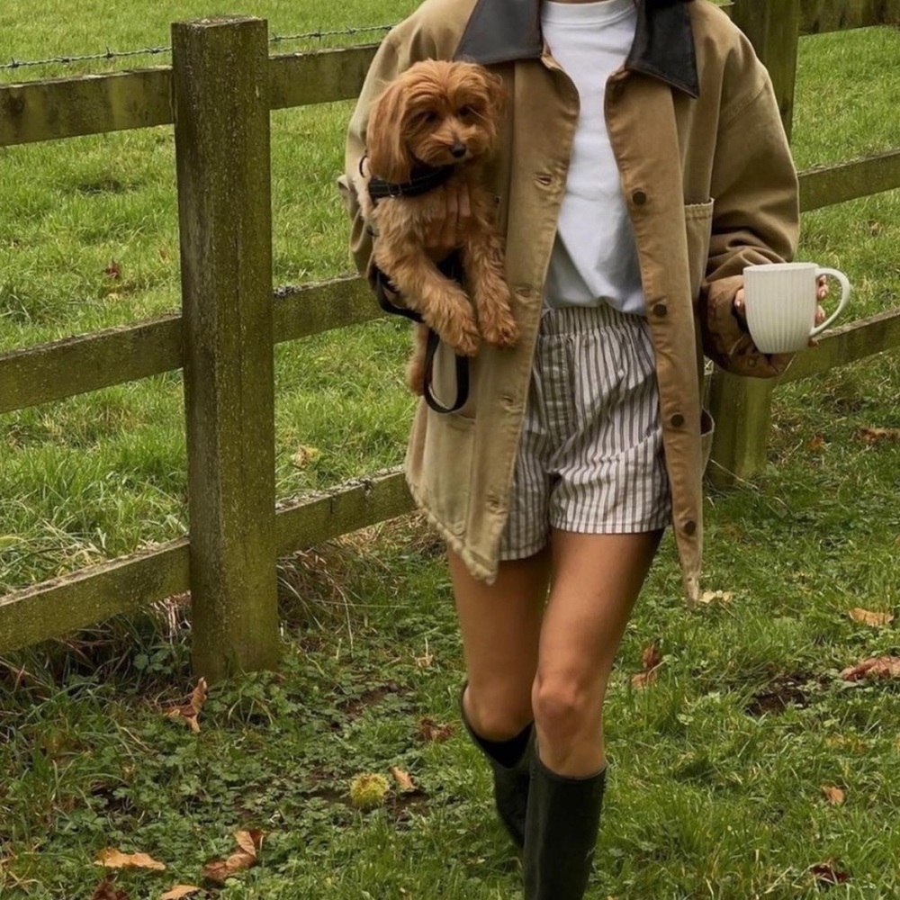 L.L. Bean Tan and Black Utility Jacket
